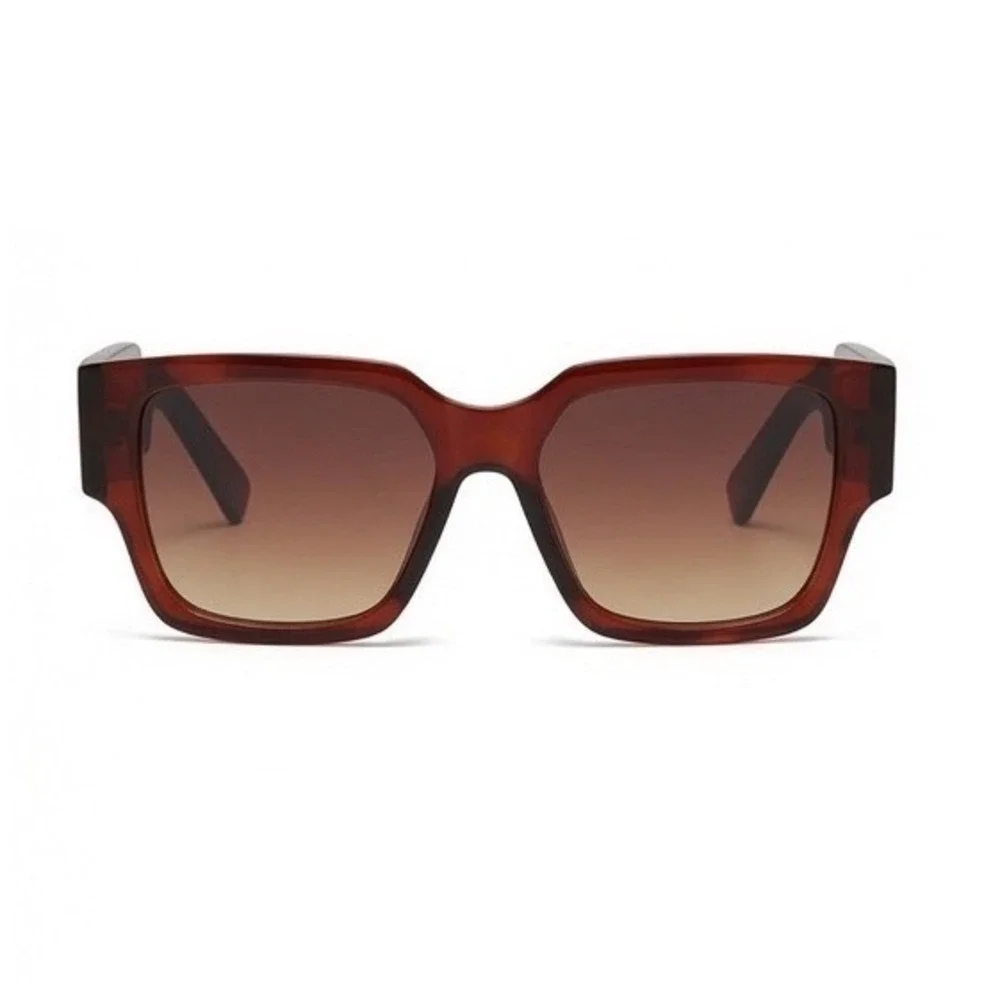 Rectangular Sunglasses Men Casual Formal Events Featuring Havana Brown‎ Frames